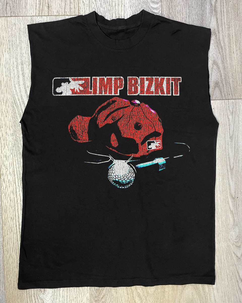 '00 LIMP BIZKIT CUT OFF BLACK SHIRT