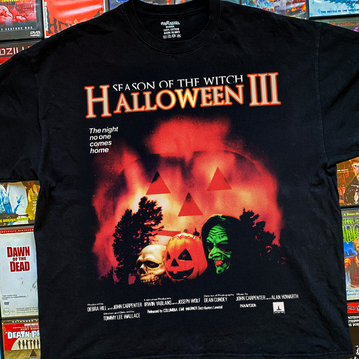 1982 HALLOWEEN 3 'SEASON OF THE WITCH' PROMO VINTAGE WASHED BLACK TEE