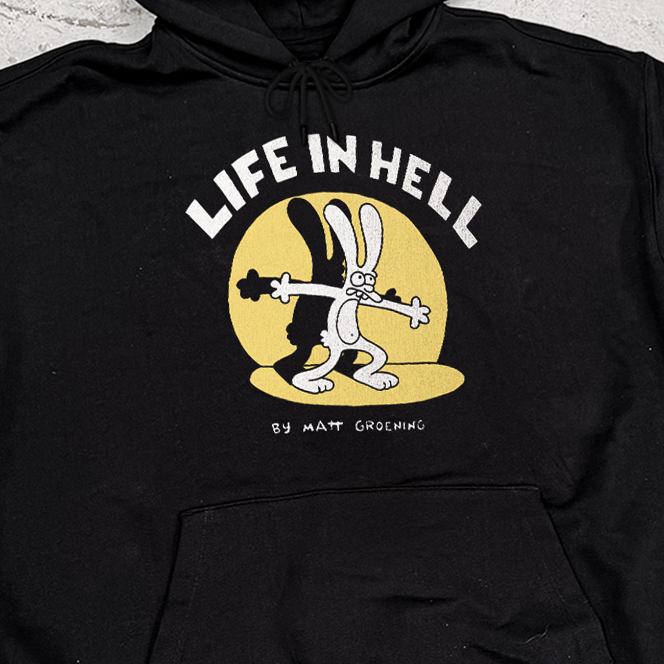 Faded 'Life In Hell' Groening Black Hoodie