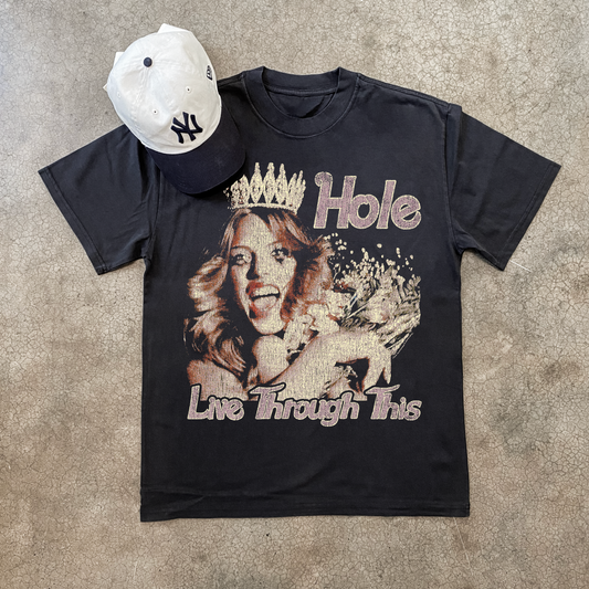 '94 HOLE LIVE THROUGH THIS PROMO BLACK T-SHIRT