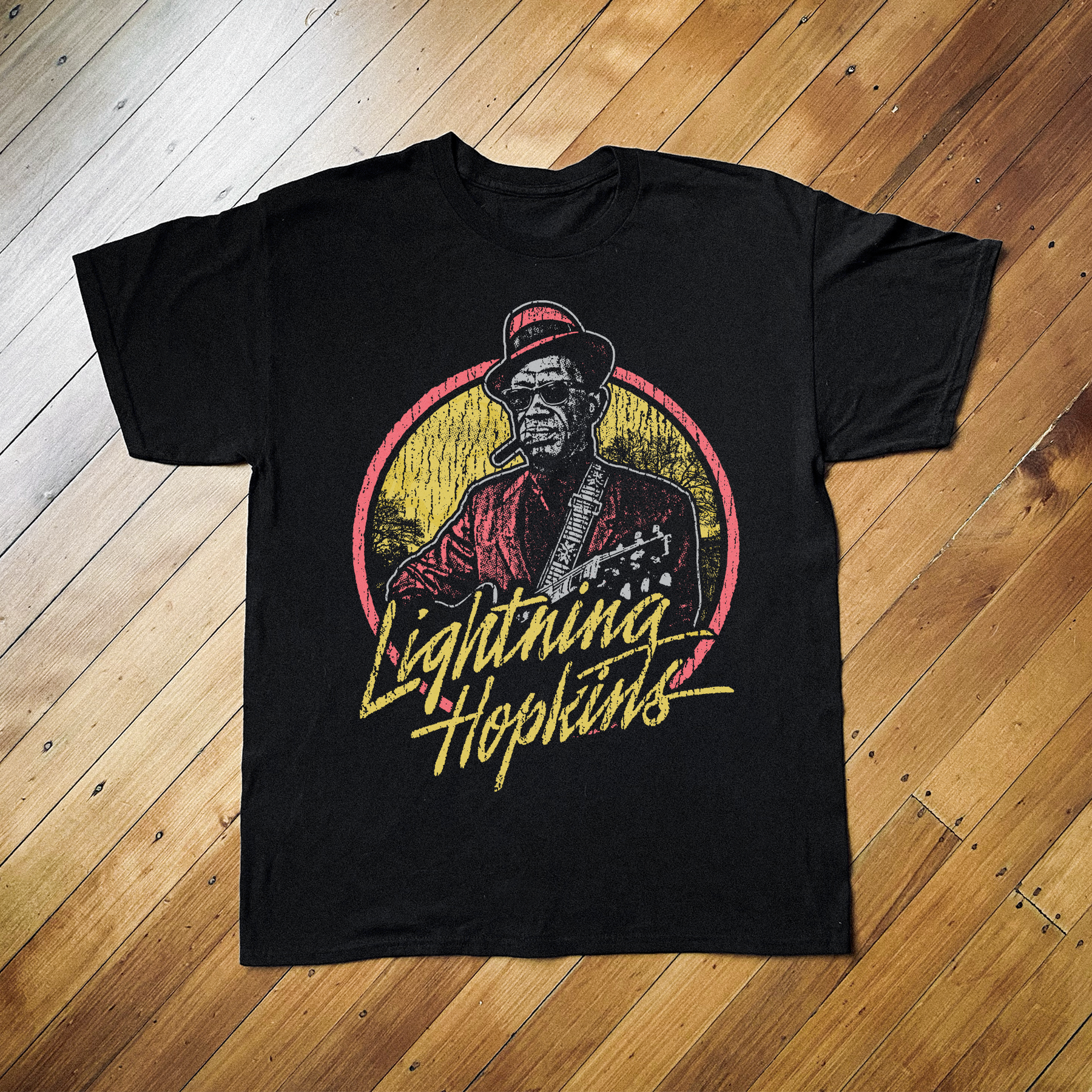 LIGHTNING HOPKINS VINTAGE BLACK T-SHIRT