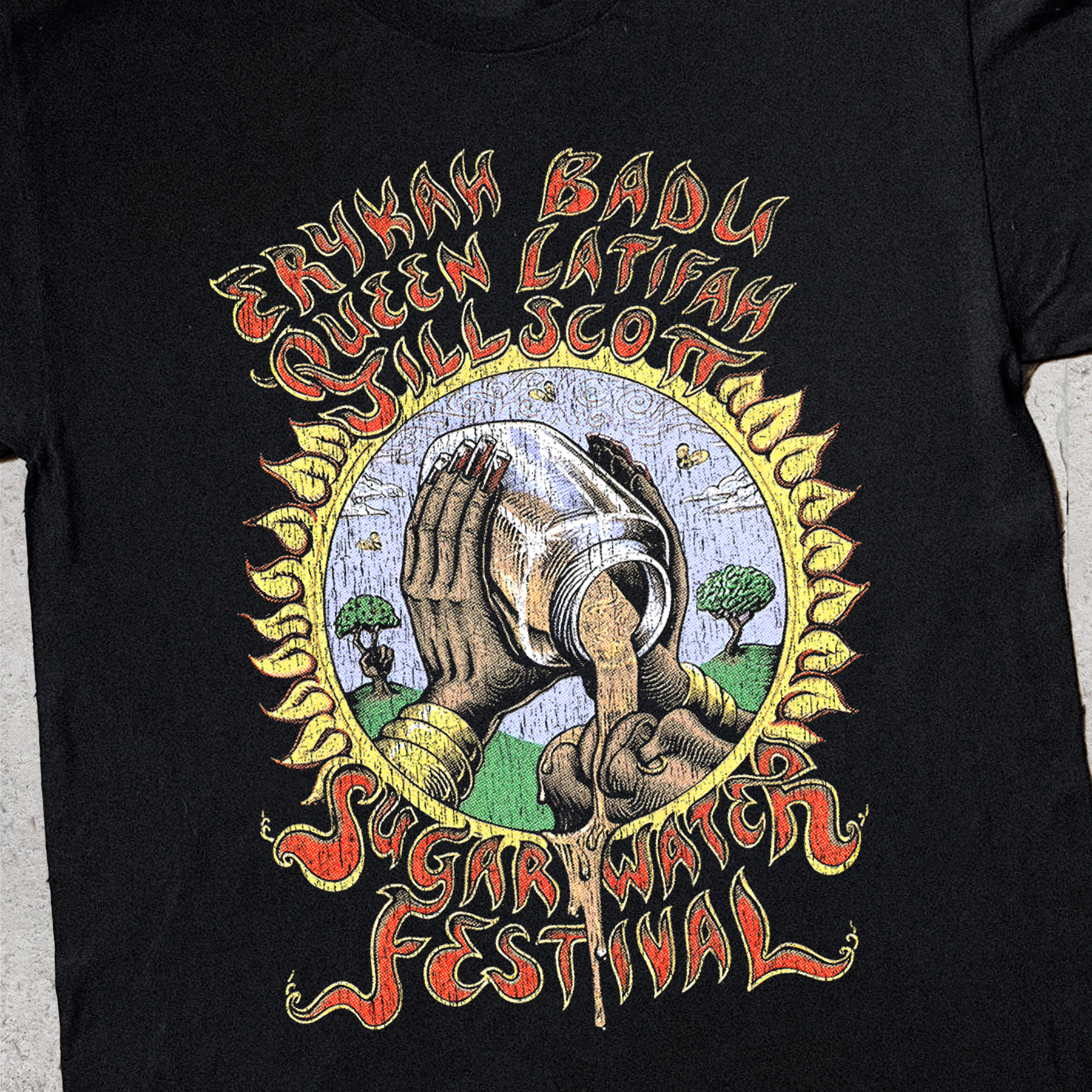 SUGAR WATER FESTIVAL VINTAGE BLACK T-SHIRT