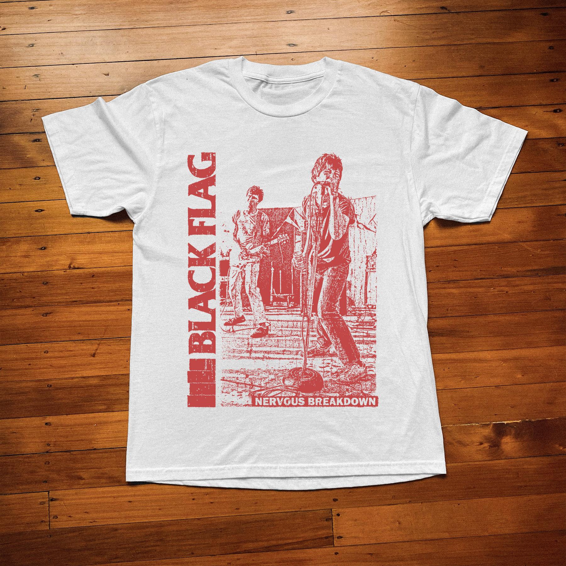 BLVCK FLVG NERVOUS BREVKDOWN WHITE T-SHIRT