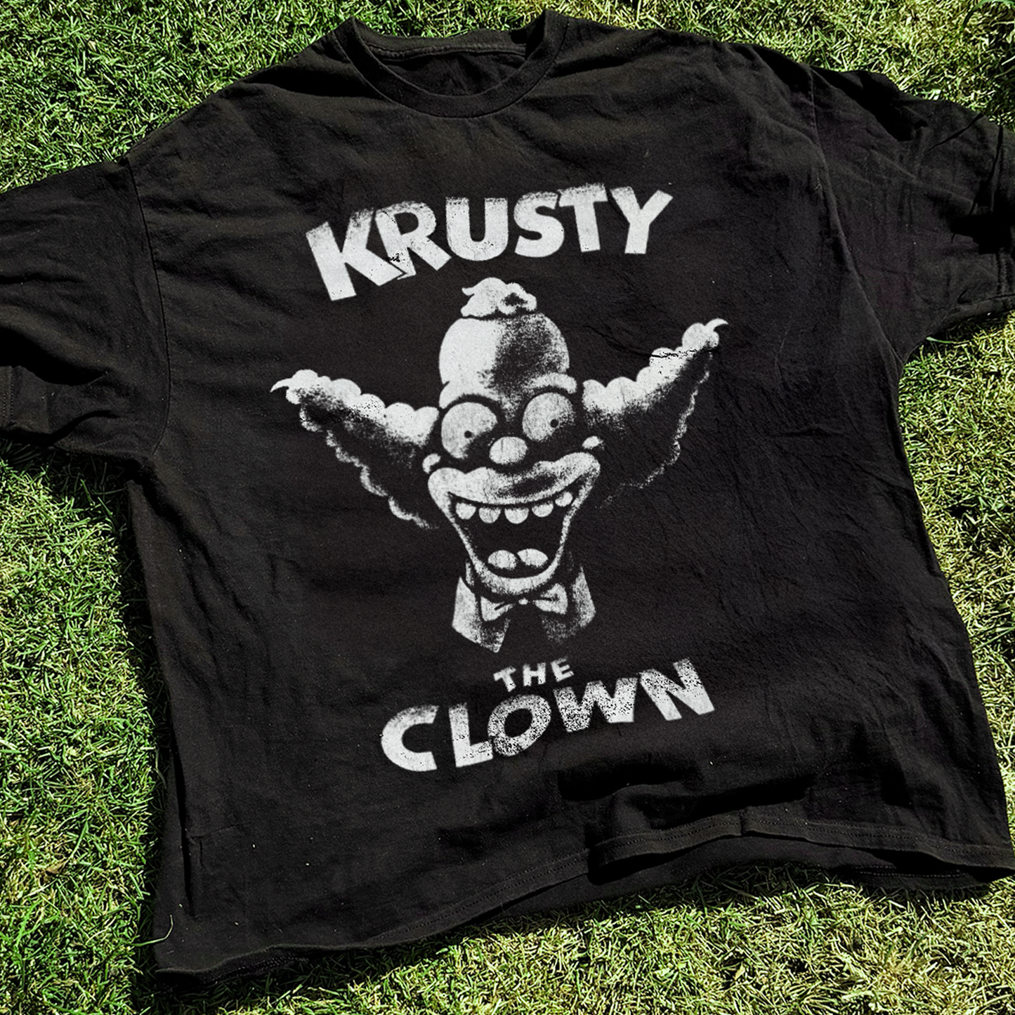 1994 'Krusty The Clown' Distressed Black Vintage Washed Tee