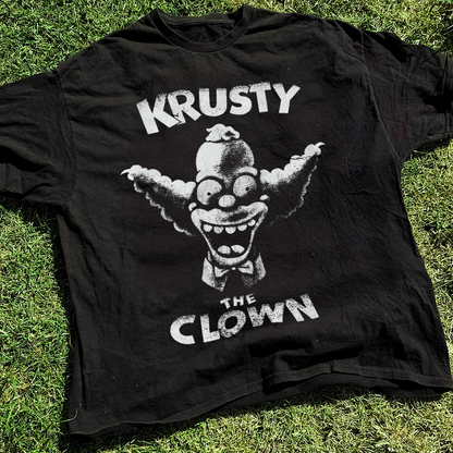 1994 'Krusty The Clown' Distressed Black Vintage Washed Tee