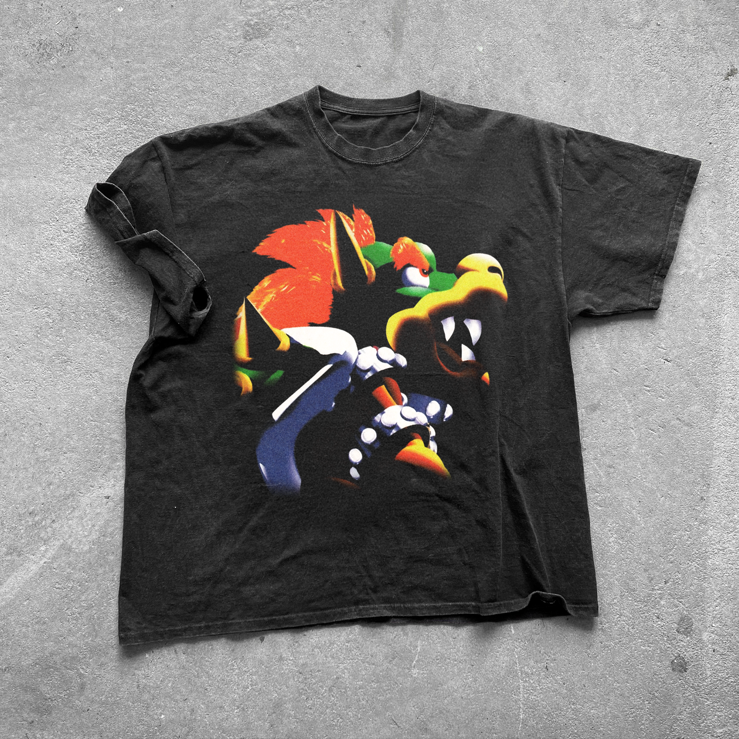 'KING KOOPA' SHADOW VINTAGE BLACK T-SHIRT