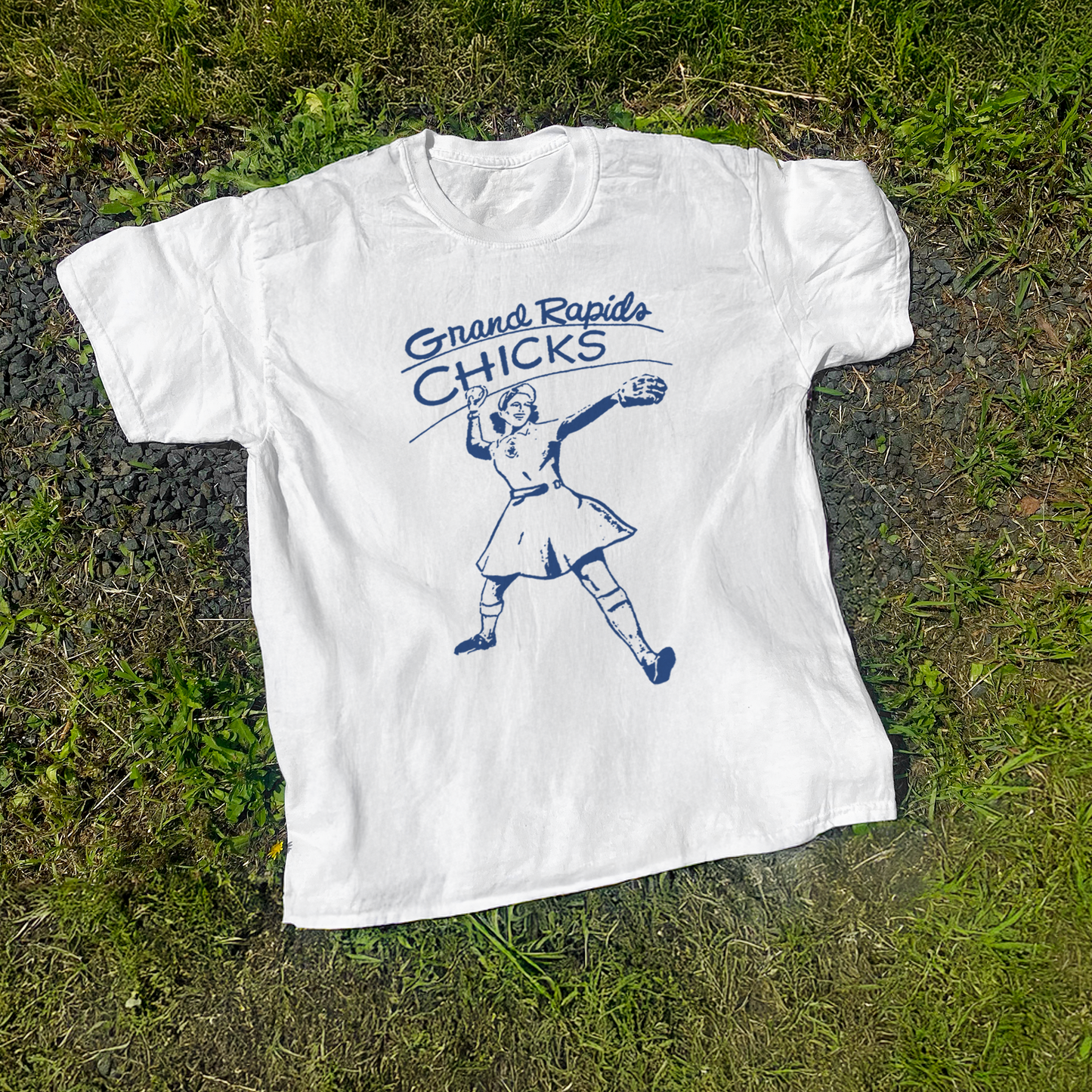 GRAND RAPIDS 'CHICKS' WHITE WASHED T-SHIRT
