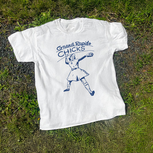GRAND RAPIDS 'CHICKS' WHITE WASHED T-SHIRT