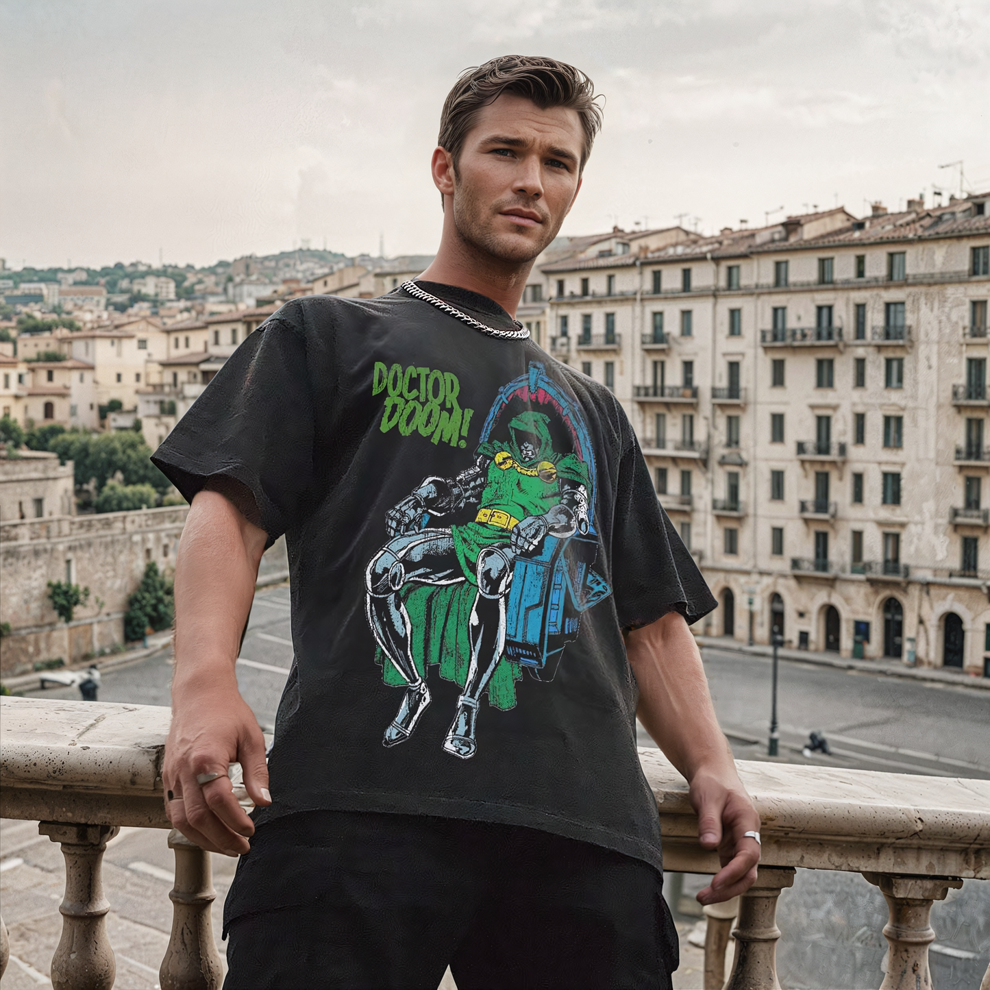 Doctor Doom Throne Tee Black