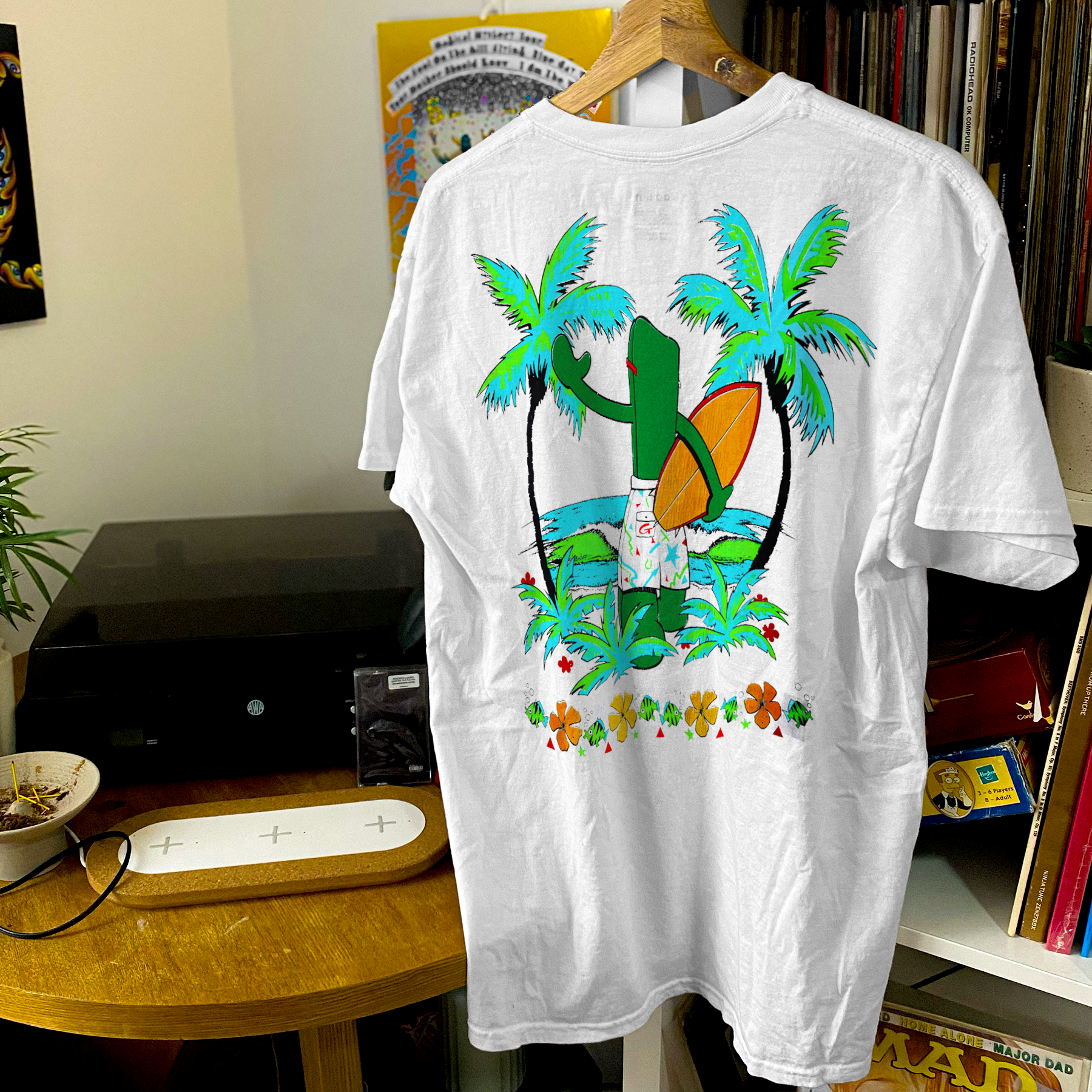 RETRO 1986 'GUMBY BEACH' WHITE T-SHIRT