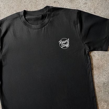 1987 'SAN JUNIPERO' RESORT STAFF UNIFORM BLACK T-SHIRT