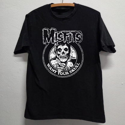 WANT YOUR SKULL MISFITS VINTAGE BLACK T-SHIRT