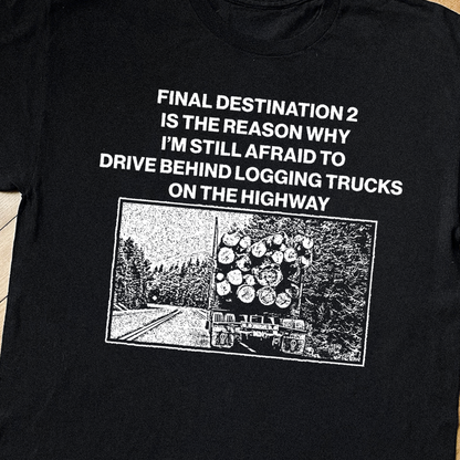 FINAL 2 DSTINATION PARODY BLACK T-SHIRT
