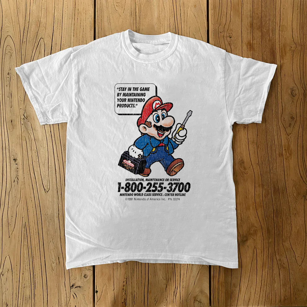 Mario Nintendo Maintenance White Tee