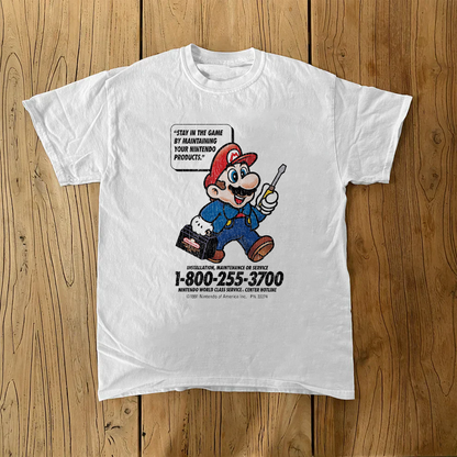 Mario Nintendo Maintenance White Tee