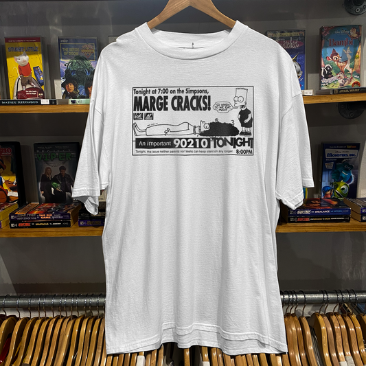 Simpsons 1995 Cable Ad 'Bart Vs Australia' Vintage Washed White Tee