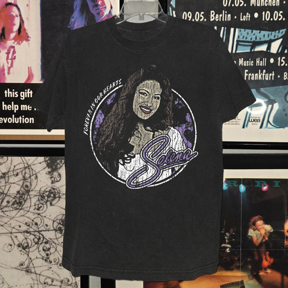SELENA TRIBUTE VINTAGE BLACK T-SHIRT