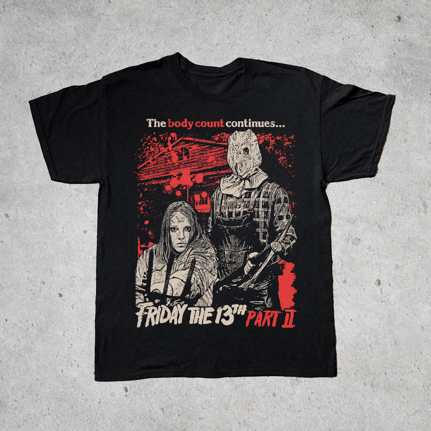 FRIDAY THE 13TH PT. 2 BLACK T-SHIRT