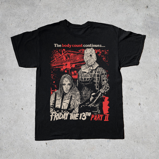 FRIDAY THE 13TH PT. 2 BLACK T-SHIRT