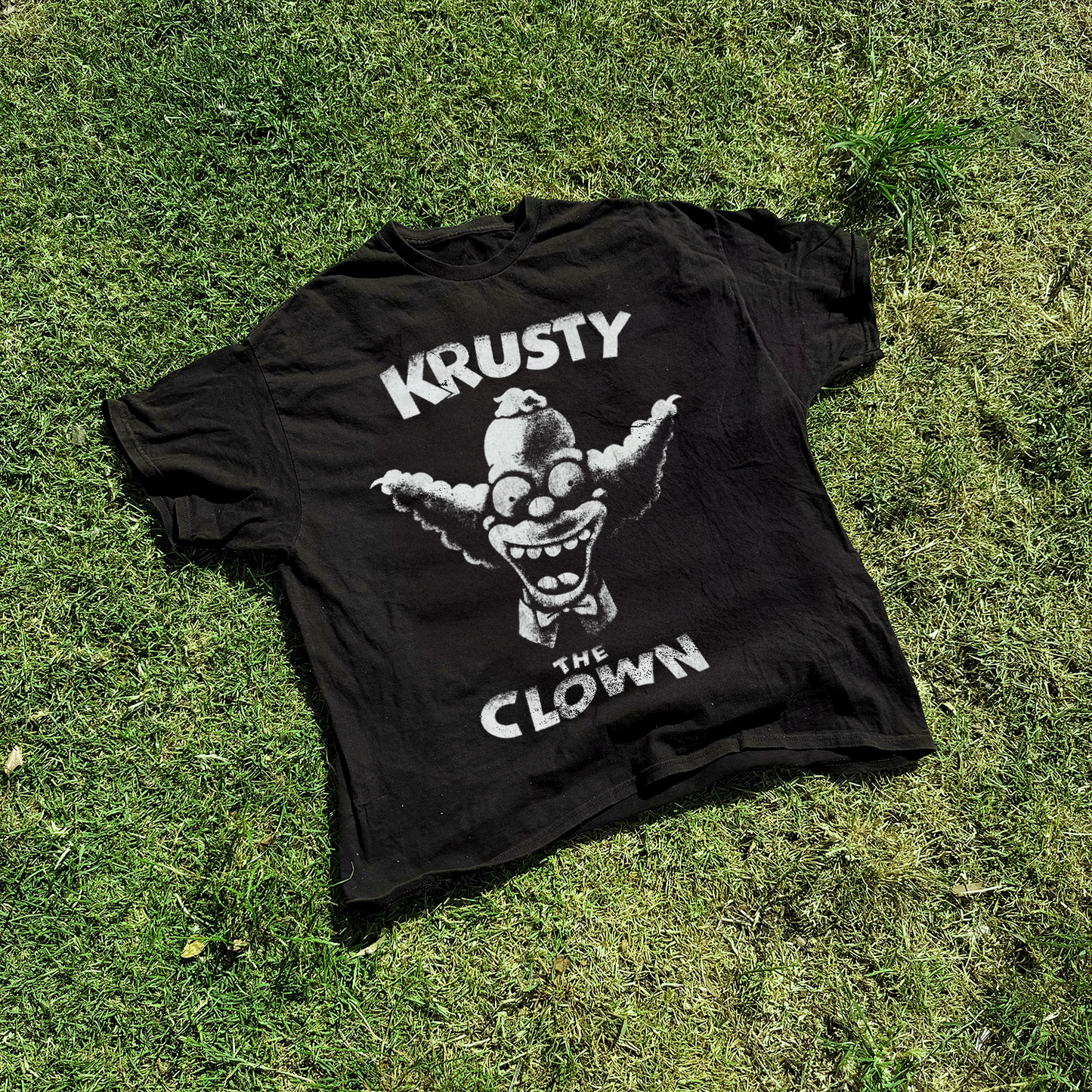 1994 'Krusty The Clown' Distressed Black Vintage Washed Tee