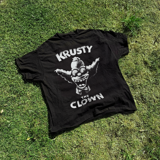 1994 'Krusty The Clown' Distressed Black Vintage Washed Tee