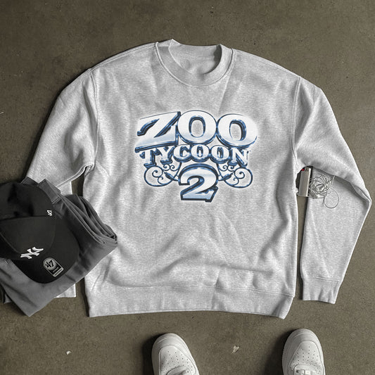 'ZOO TYCOON 2' WHITE HEATHER CREWNECK JUMPER