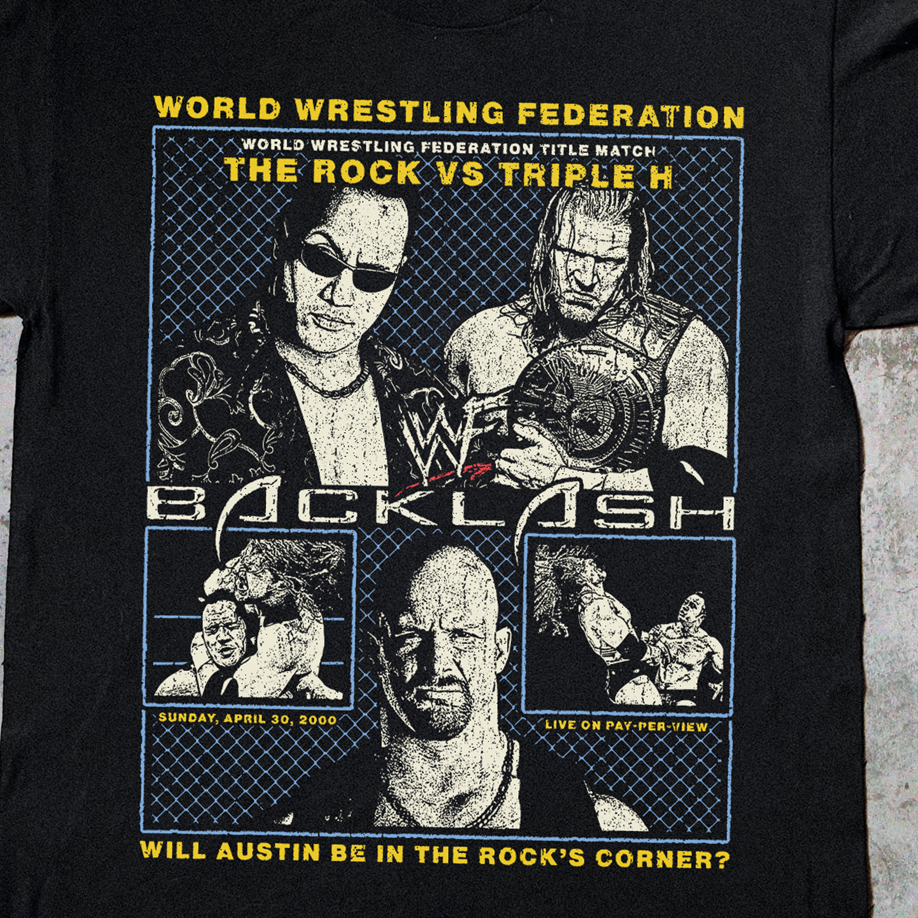 WWF BACKLASH 2000 BLACK T-SHIRT