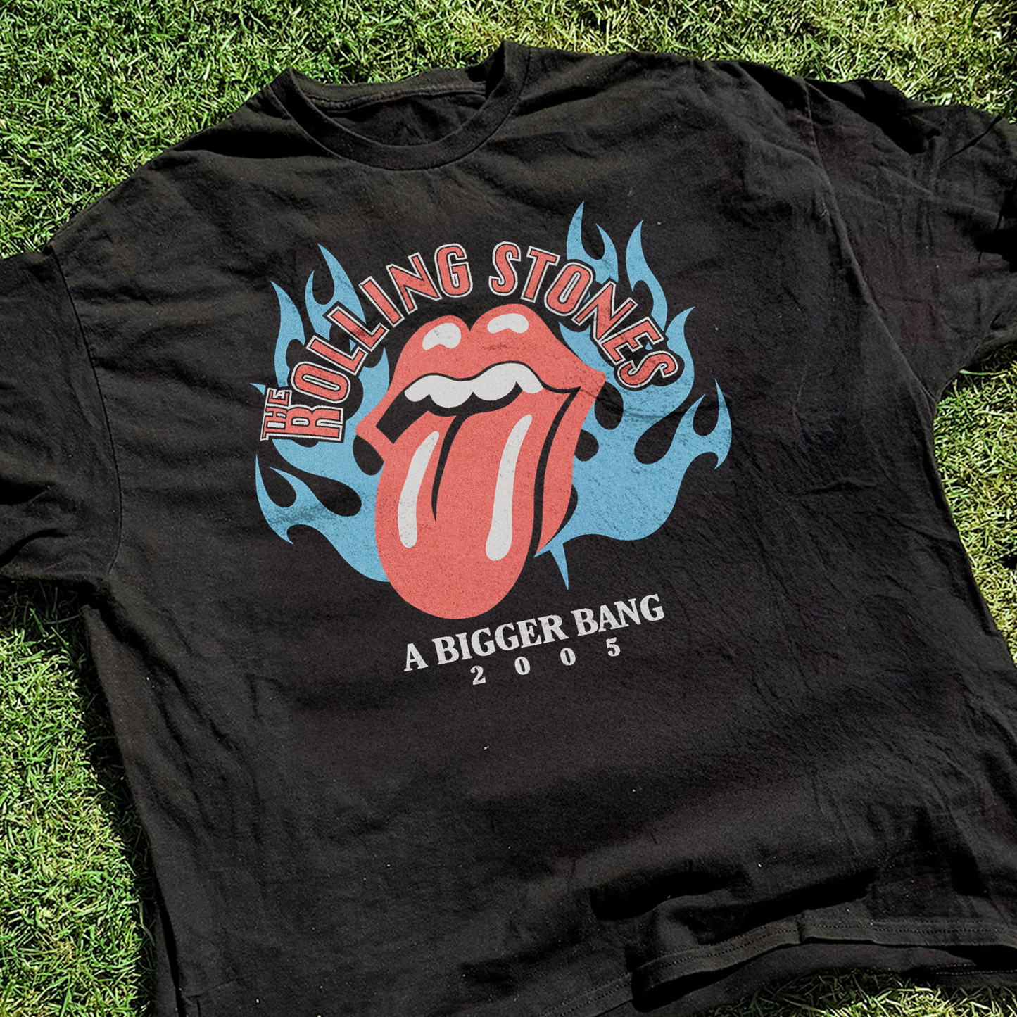 05' RLNG STONES 'A BIGGER BANG' VINTAGE WASHED BLACK TEE
