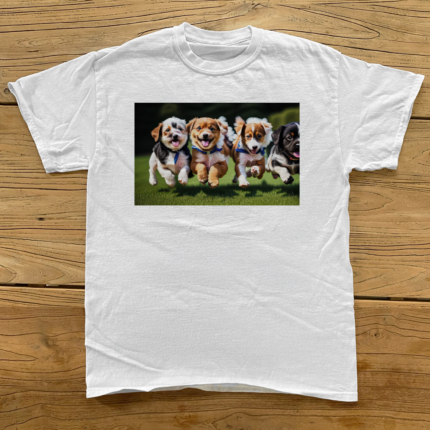 '4 PUPS' WHITE T-SHIRT
