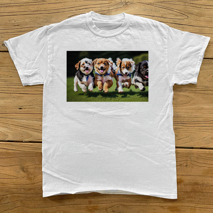 '4 PUPS' WHITE T-SHIRT