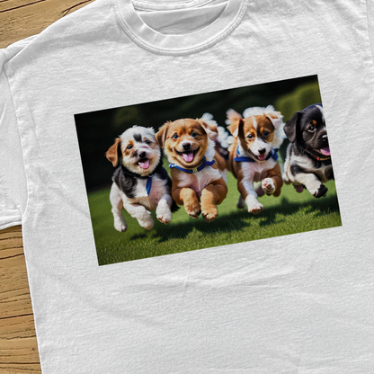 '4 PUPS' WHITE T-SHIRT