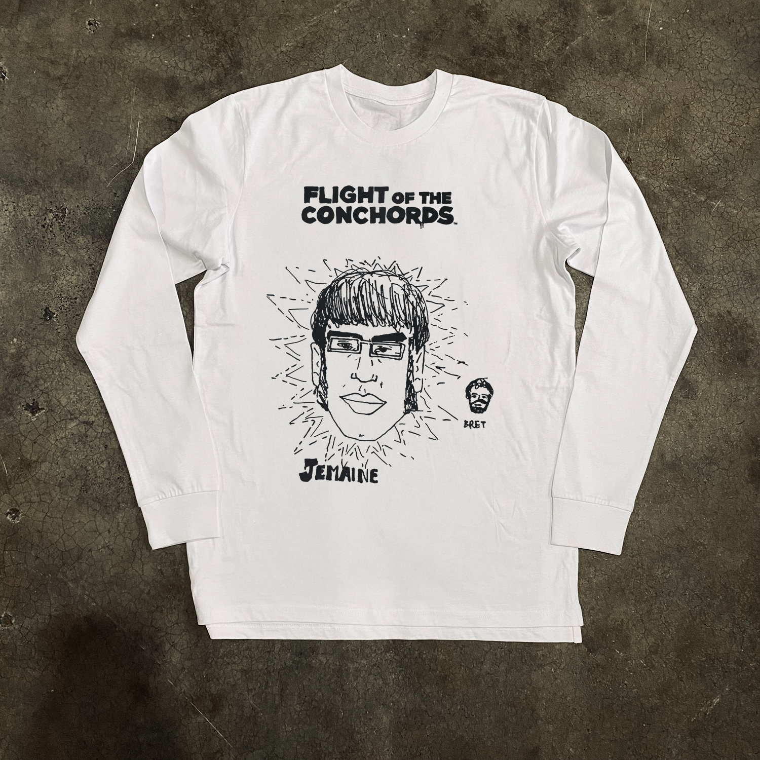 FLIGHT OF THE CONCHORDS 'JEMAINE AND BRET' LONG SLEEVE WHITE TEE