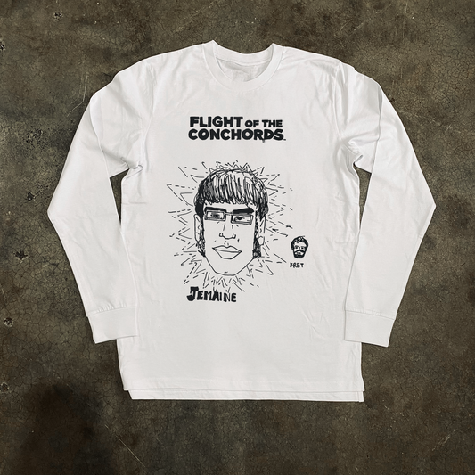 FLIGHT OF THE CONCHORDS 'JEMAINE AND BRET' LONG SLEEVE WHITE TEE
