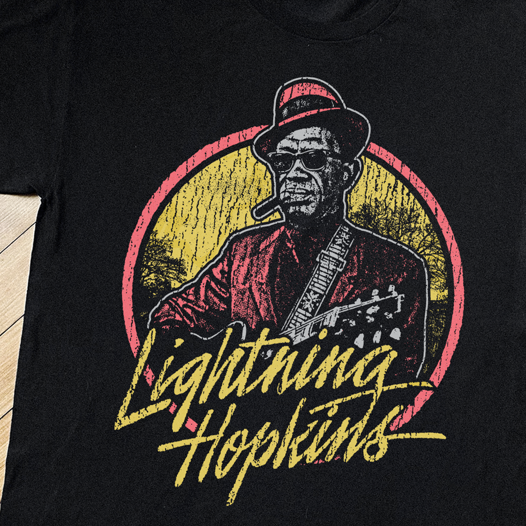 LIGHTNING HOPKINS VINTAGE BLACK T-SHIRT