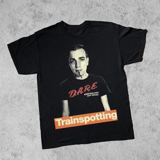 TRAINSPOTTING CHOOSE D.A.R.E. PARODY BLACK T-SHIRT