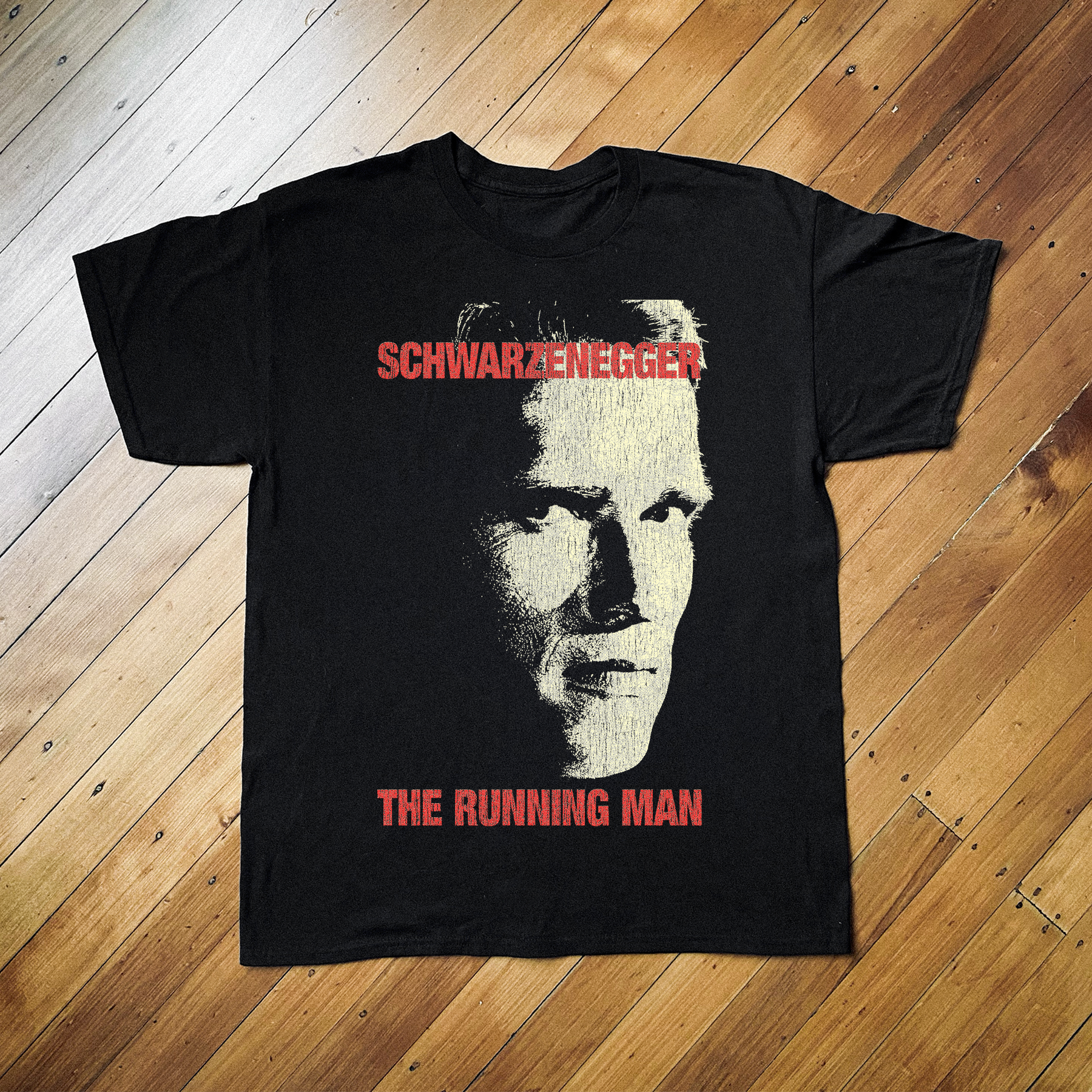 '87 THE RUNNING MAN PROMO BLACK T-SHIRT