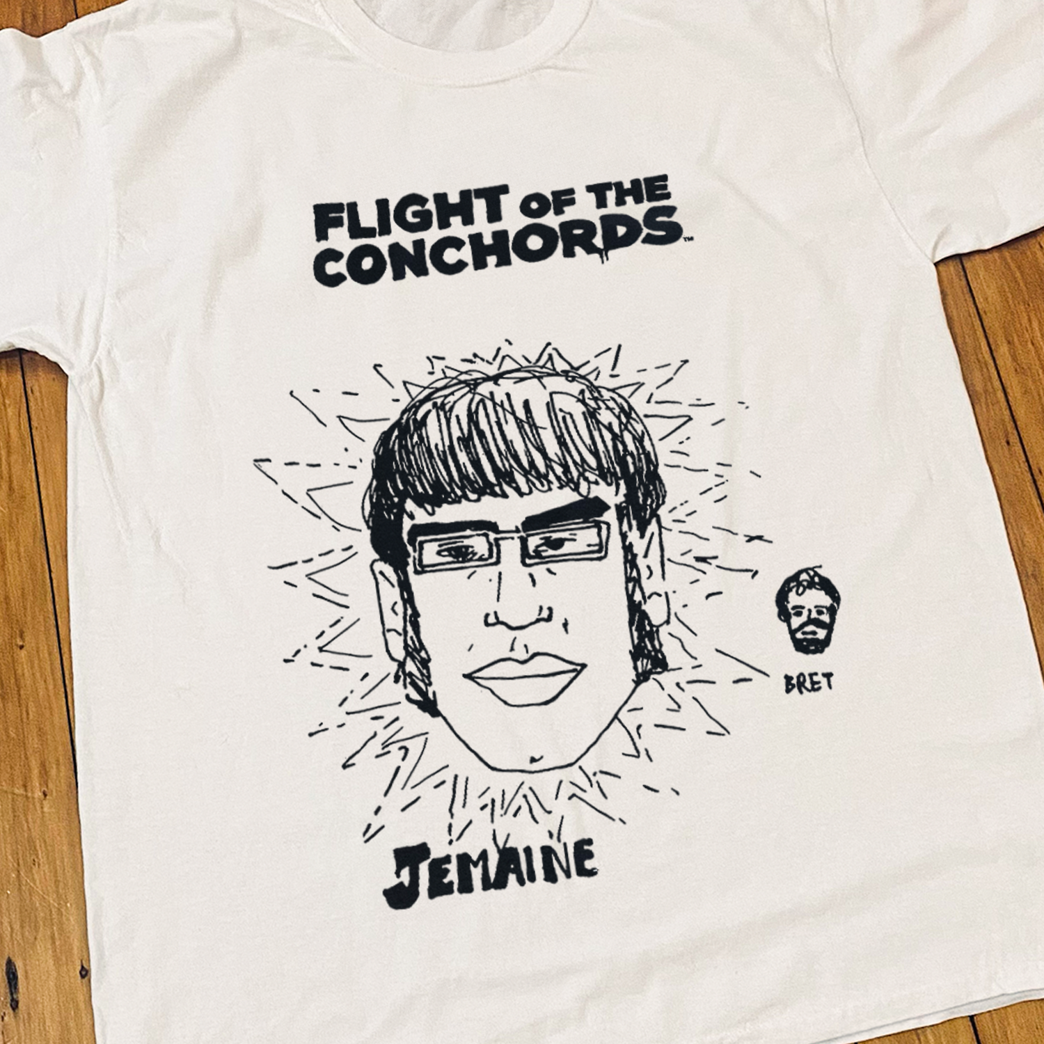 FLIGHT OF THE CONCHORDS 'JEMAINE AND BRET' VINTAGE WASHED WHITE TEE
