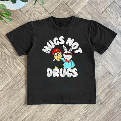 Hugs Not Drugs Black Tee