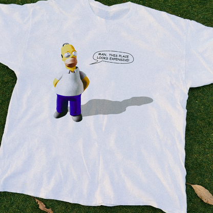 Homer 'Pacific Data Images' 3D Treehouse White Washed Tee