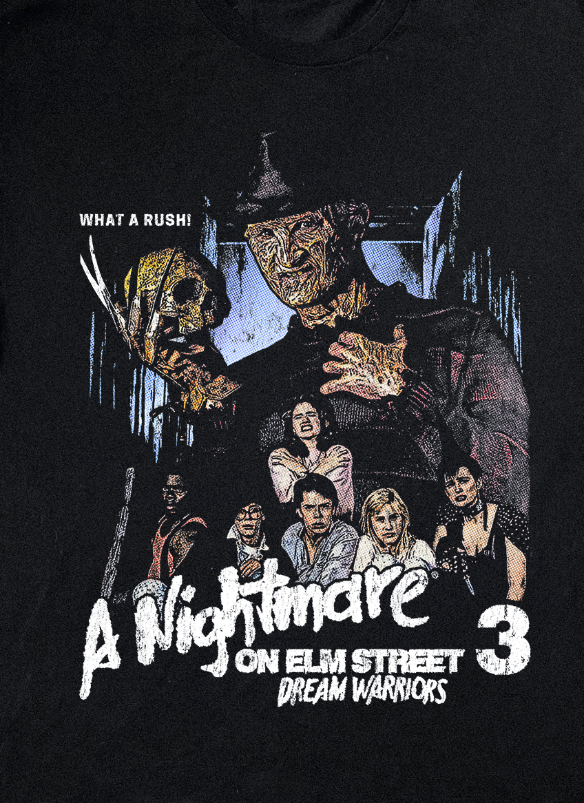 A NIGHTMARE ON ELM STREET 3 DREAMS WARRIORS BLACK T-SHIRT