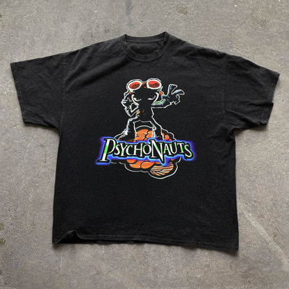 'PSYCHONAUTS' (2005) WASHED BLACK T-SHIRT