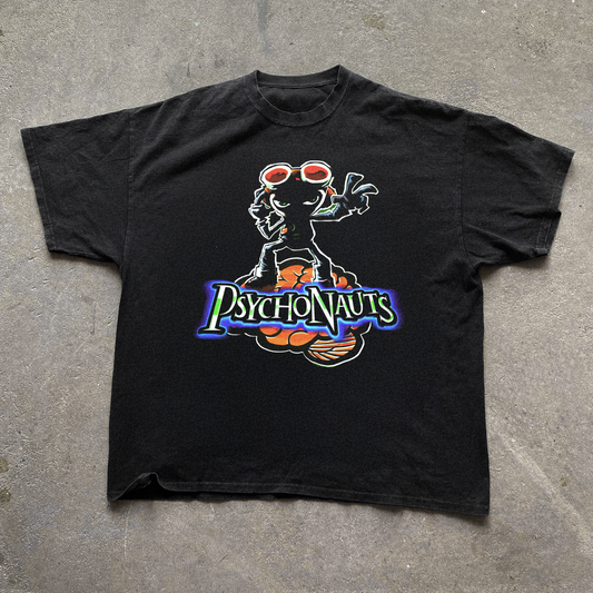 'PSYCHONAUTS' (2005) WASHED BLACK T-SHIRT