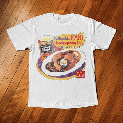 1998 THANKSGIVING BREAKFAST PROMO WHITE VINTAGE WASH T-SHIRT