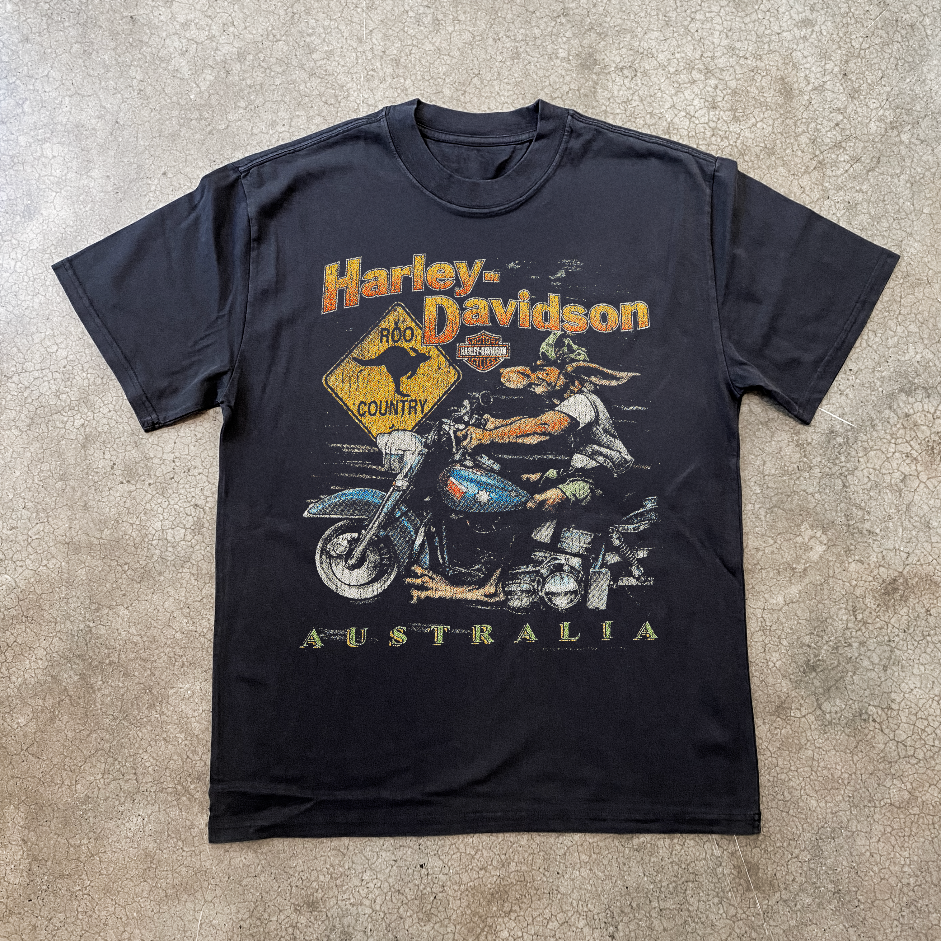 AUSTRALIAN VINTAGE HARLEY DAVIDSON BLACK T-SHIRT
