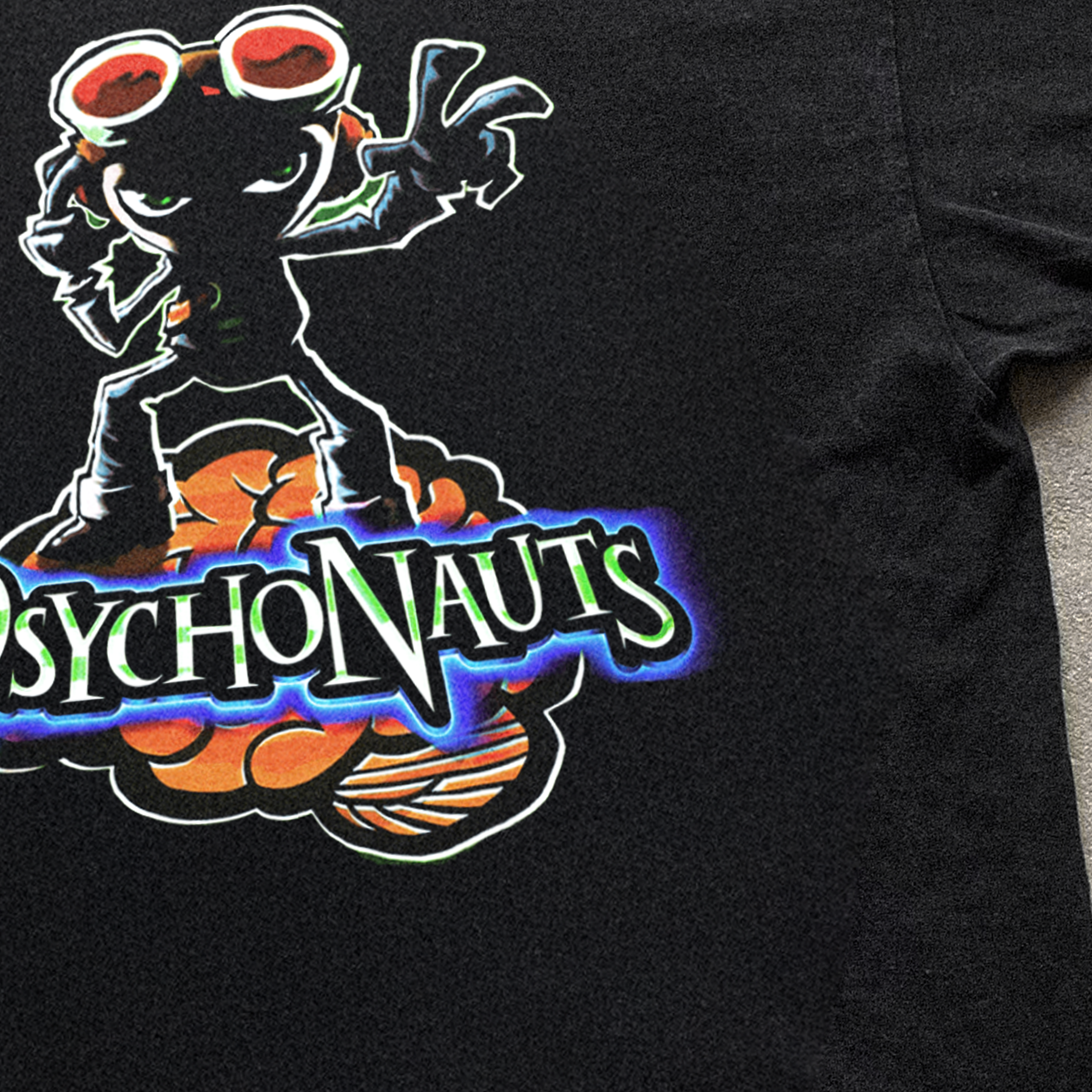 'PSYCHONAUTS' (2005) WASHED BLACK T-SHIRT