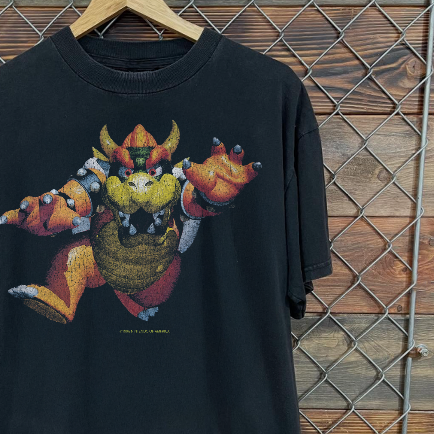 1996 BOWSER 'RARE N64 PROMO' WASHED BLACK T-SHIRT