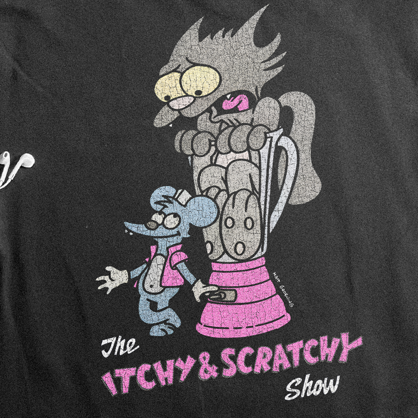 ITCHY AND SCRATCHY PROMO BLACK CREWNECK