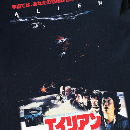JAPANESE PROMO 'ALIEN' POSTER WASHED BLACK T-SHIRT
