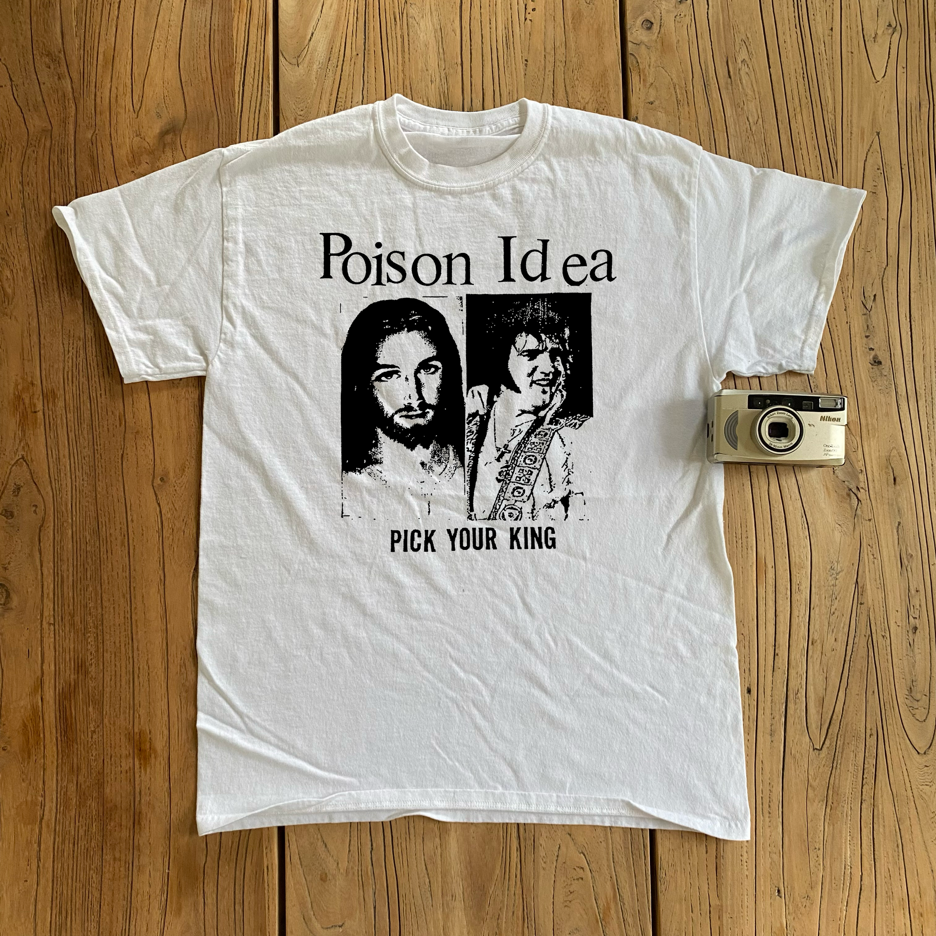 80s POISON IDEA PICK YOUR KING Tシャツ Poison Idea Pick Your King White T-Shirt – Parallel