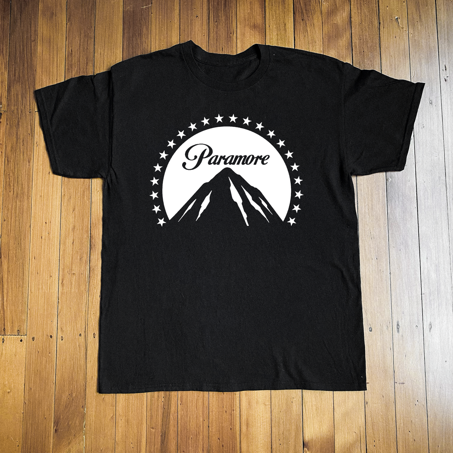 PARAMORE/PARAMOUNT PARODY BLACK T-SHIRT